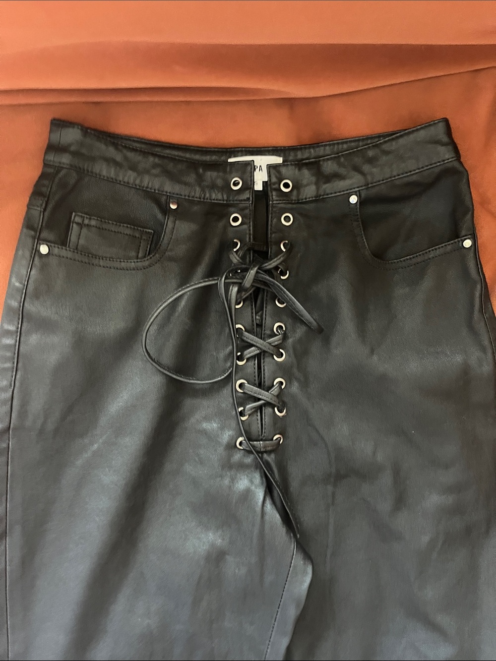 LPA Fei Lace Front up Zip genuine leather XS